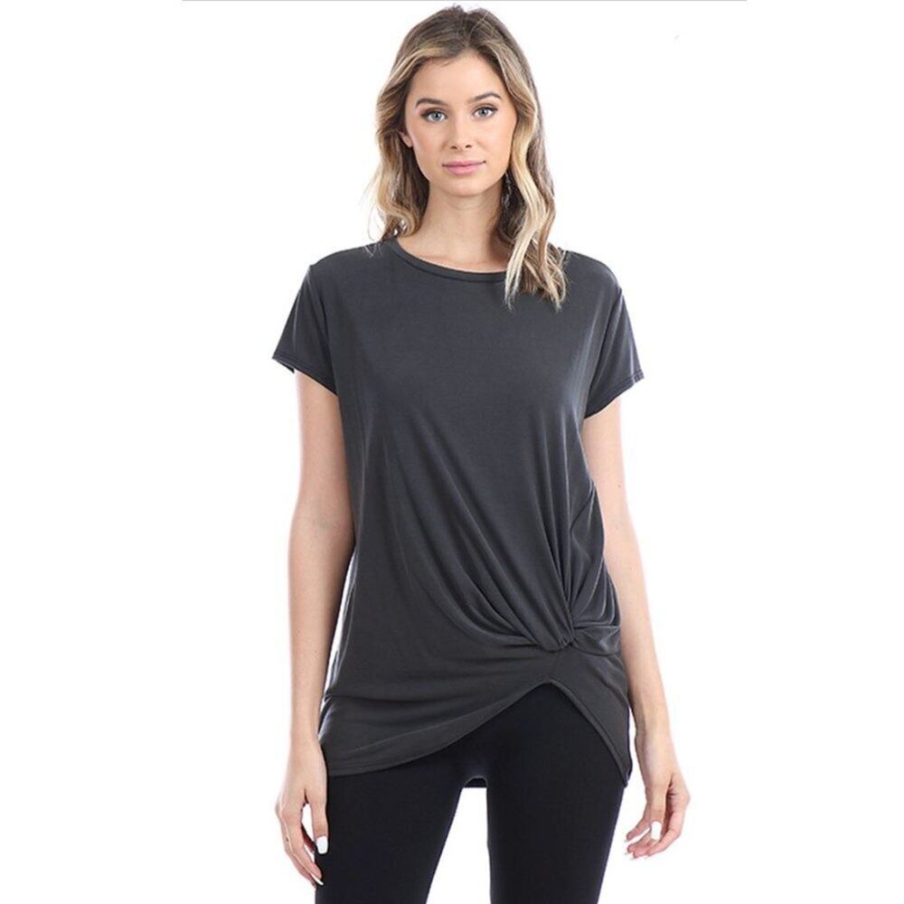 ♥ 545-C ♥ (S) Premium Modal Top with Side Gathering Detail